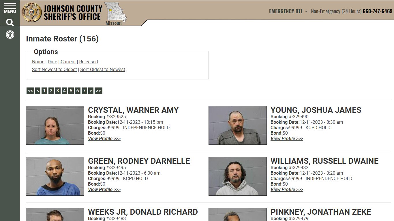 Inmate Roster - Current Inmates Booking Date Descending - Johnson ...